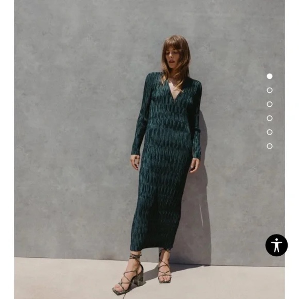 Elegant Green Long Sleeve Dress